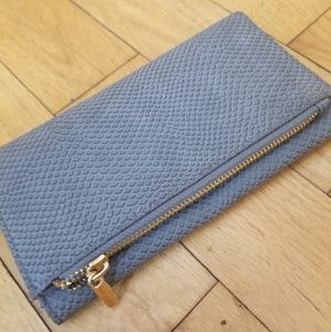 A NEW DAY GREY ZIP FOLD -OVER  WALLET